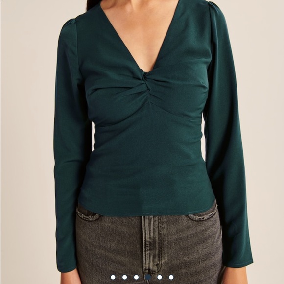 Abercrombie & Fitch Emerald Green Blouse - Picture 2 of 4